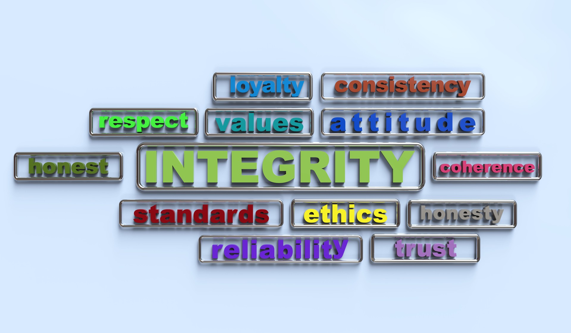 Integrity ethics trust word cloud concept